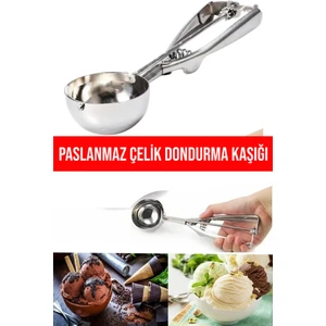 Pratik Paslanmaz Çelik Dondurma Kurabiye Helva Servis Sunum Kaşığı, Servis Kaşığı