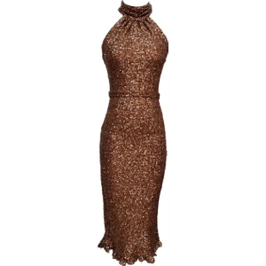 Elifnaz Moda Evi Boğazlı Kolsuz Maxi Elbise