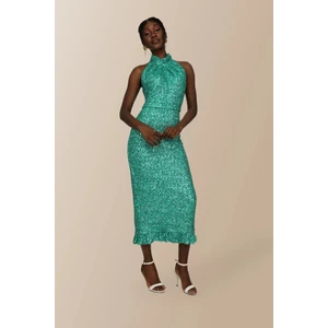 Elifnaz Moda Boğazlı Kolsuz Maxi Elbise