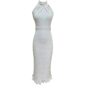 Elifnaz Moda Boğazlı Kolsuz Maxi Elbise