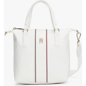 Tommy Hilfiger Kurumsal Çapraz Askılı  Kadın Krem Tote Çanta