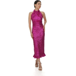 Elifnaz Moda Boğazlı Kolsuz Maxi Elbise