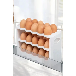 30 Bölmeli Pratik Yumurtalık|3 Katlı 30 Bölmeli Yumurta Organizeri Düzenleyicisi Rafı Saklama Kabı