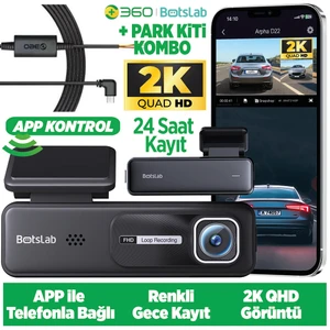 Botslab HK30 Pro 2K QHD WiFi 140° Geniş Açı Gece Görüşlü Akıllı Araç İçi Kamera+ Park Modu Bağlantı Kablosu Combo