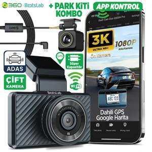 Botslab G500H Pro ADAS Ön 3K QHD -Arka 1080P FHD 150° Geniş Açı WiFi+GPS Araç İçi Kamera +Park Modu Combo
