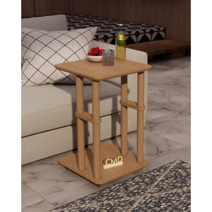 Cmd Wood - C Sehpa Yeni Tekerlekli  Mdf'lam ve Ahşap Ayaklı Çok Fonksiyonel Şık Tasarım, Yan Sehpa, Orta Sehpa,