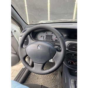 Megane 1 Uyumlu Araca Özel Dikmeli Direksiyon Kılıfı (Soft Nokta Düz)