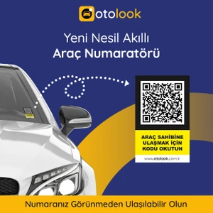 Otolook Yeni Nesil Akıllı Araç Numaratör | İçten Yapıştırma Cam QR Etiket Numaratör