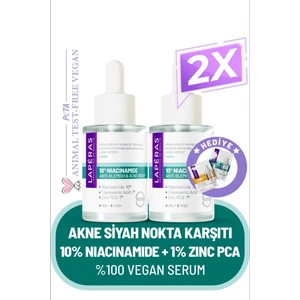 Siyah Nokta Karşıtı %10 Niacinamide %1 Tranexamic Acid %1 Zinc Pca Vegan Serum 2'li Paket
