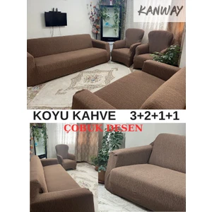 3+2+1+1 Dokuma Jakar Koltuk Örtüsü. Lastikli, Esnek, Yıkanabilir Koltuk, Kanepe, Çekyat Örtüsü
