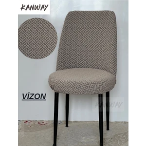 Jakarlı Kumaş Oval Sandalye Kılıfı. Lastikli, Yıkanabilir, Esnek Sandalye Örtüsü.