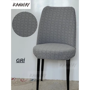 Jakarlı Kumaş Oval Sandalye Kılıfı. Lastikli, Yıkanabilir, Esnek Sandalye Örtüsü.