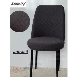 Jakarlı Kumaş Oval Lastikli Sandalye Kılıfı.