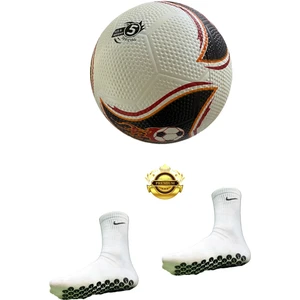 Pro Futbol Topu Seti Kaydırmaz Havlu Silikon Taban Çorap Sert Zemin Futbol Topu