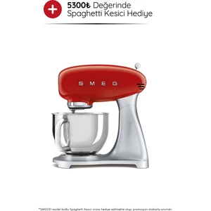 Smeg 50's Style Retro 4.8lt Red Stand Mikser SMF02RDEU