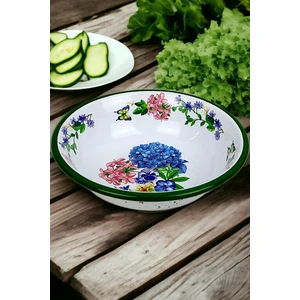 20 cm Emaye Kase Tabak, Çukur Tabak, Salata Tabak, Cips Tabak