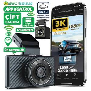 Botslab G500H Pro ADAS Ön 3K QHD -Arka 1080P FHD 150° Açı WiFi+GPS Gece Görüşlü Araç İçi Kamera