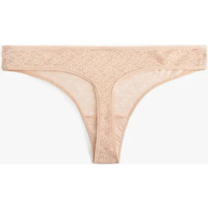 Yarı Transparan Dantel Kadın String Külot
