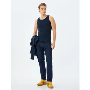 Bisiklet Yaka Slim Fit Kolsuz Basic Atlet