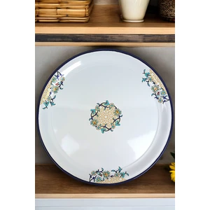 İnci Emaye 50 No Emaye Sini Sofra, Yemek Sunum Tepsi, Yer Sofrası Çinko ~50 cm