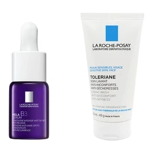 La Roche-Posay Bakım Seti: Mela B3  Serum 10 ml& Tolieane Yıkama Jeli 50 ml- Hassas Ciltler İçin