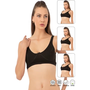 Özkan Underwear 0564 3'lü Paket Ribana Boş Kap Balensiz Yarım Sütyen