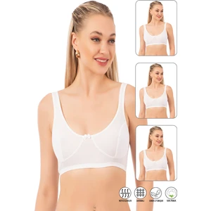 Özkan Underwear 0564 3'lü Paket Ribana Boş Kap Balensiz Yarım Sütyen
