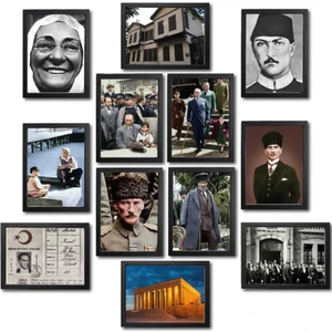 Tabox Atatürk 15 x 20 12 Li Mdf Tablo Seti