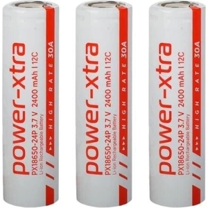 PX18650-24P - 3.7V 2400 Mah Li-Ion Şarjlı Pil - 12C - 30A  3 Lü Paket