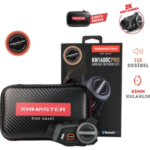 KN1600C Kameralı Motosiklet Bluetooth Intercom Kulaklık Seti