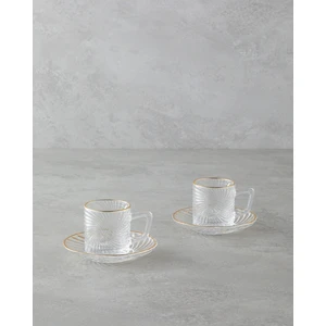 English Home Goldie Cam 4 Parça 2 Kişilik Kahve Fincan Takımı 70 ml Gold