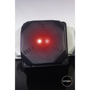 Caydırıcı Ev ve Araç Güvenlik Yanıp Sönen Alarm LED Işık (Kırmızı-Kırmızı) Siyah Renk Büyük Boy