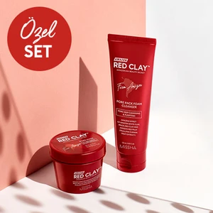 Gözenekli Ciltler İçin Amazon Kili Maske ve Temizleyici Set (110ml+120ml) Amazon Red Clay Pore