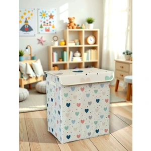 Health Büyük Boy Kapaklı Kirli Çamaşır Oyuncak Düzenleyici Saklama Kutusu Sepeti 40 x 50 x 30