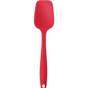 Pink Rose By Birgül Kırmızı Büyük Boy Silikon Yanmaz Yapışmaz Düz Spatula+ Kaşık 2’Li Set