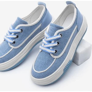 Kadın Sneaker Bağcıklı Keten Spor Ayakkabı Rotvi