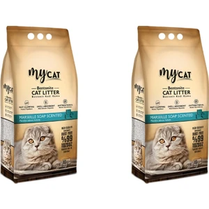 Mycat (10 Lt) Topaklanan Bentonit Kedi Kumu Marsilya Sabun Kokulu (Kalın Tane)   (2 Adet)