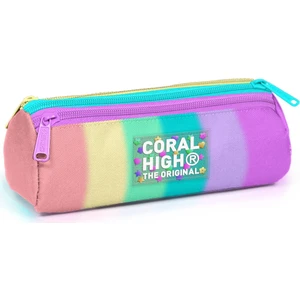 Coral High Renkli Çizgili Üç Bölmeli Kalem Çantası 11159