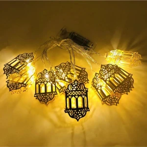 2 Metre LED Işıklı 10'lu Ramazan Işık Zinciri Dekoratif Pilli Aydınlatma Ev Dekorasyonu Süsleme