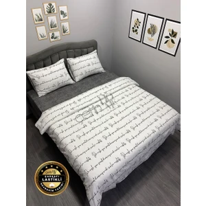 Çetin Home Çetinhome Çarşafı Lastikli Çift Kişilik Nevresim Takımı Latin Beyaz