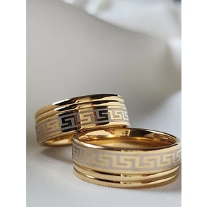 Çelik Yüzük Alyans Gold 8 mm