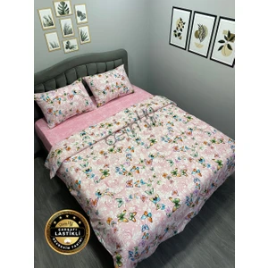 Çetin Home Çetinhome Çarşafı Lastikli Çift Kişilik Nevresim Takımı Kelebek