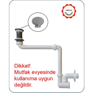 Yer Kazandıran Lavabo Sifonu 137 - Taşma Deliksiz,Lavabo Dolabında ve Çekmecesinde,Lavabo Altında Duvara Bitişik Montajlı Koku Önleyici S Sistemi,Kolay Temizlenir Giderli, Ayarlanabilir Borulu