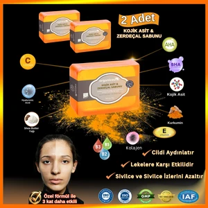 Kojik Asit & Zerdeçal Sabunu 2 Adet x 140 gr Leke Giderici Aydınlatıcı Sabun Kojic Acid - Kolajen - Aha Bha