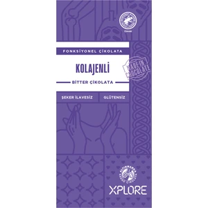 Şeker İlavesiz Kolajenli Bitter Kuvertür Çikolata 200 gr