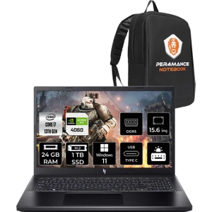 Nitro V 15 Intel Core I7 13620H 24GB 1tb SSD RTX4060/8GB 15.6" Fhd 165HzWindows 11 Pro Taşınabilir Bilgisayar & Per4 Çanta NHQQEEY006P353