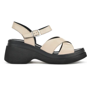 Kadın  Deri Topuklu Sandalet 151992Z64004 Buz