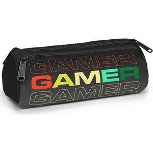 Coral High Kids Siyah Gri Gamer Desenli Üç Bölmeli Kalem Çantası 11167