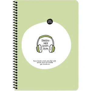 Hisli Şeyler A4 Kareli Spiralli Stickerli Defter Dinlenmek Istiyorum