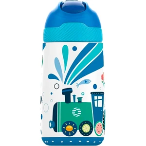 Çelik Pipetli Çocuk Termos Matara 350ML Mavi